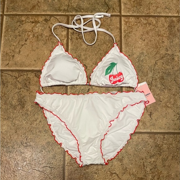 NWT Juicy Couture Y2K inspired Cherry bikini set sz XL - Picture 1 of 8